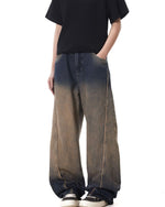 Heavy gradient denim trousers