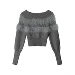 오프숄더 니트 탑(여성용)