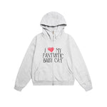 Heart Letters Hooded Sweatshirt Jacket
