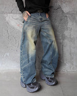 Washed wide-leg jeans