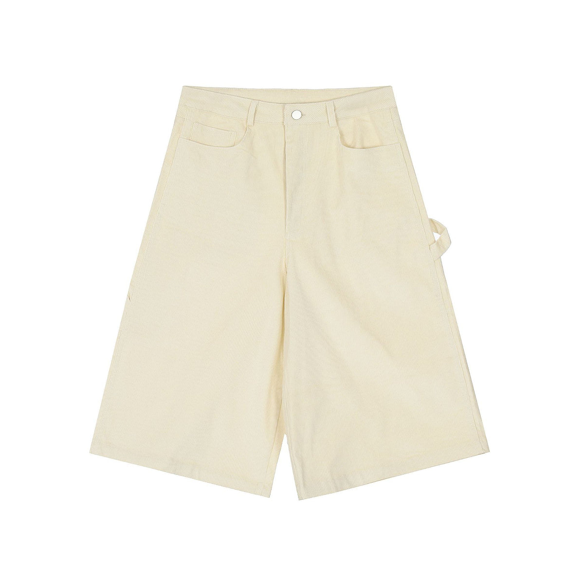 American retro corduroy midi shorts