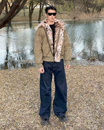 Patchwork cotton-padded jacket