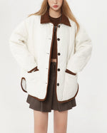 Retro contrast color simple cotton jacket
