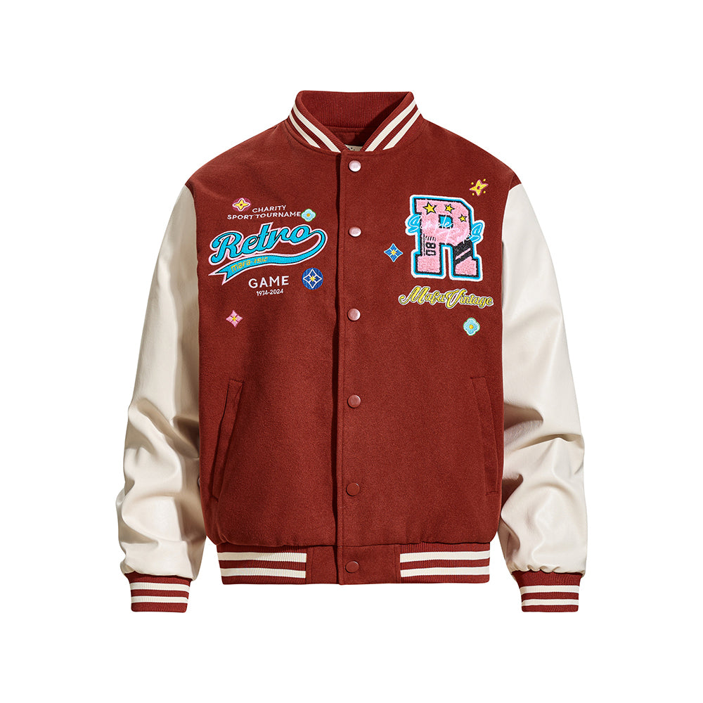 자수 컬러블록 재킷