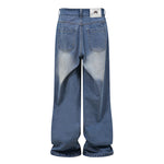 Retro cute embroidered denim trousers