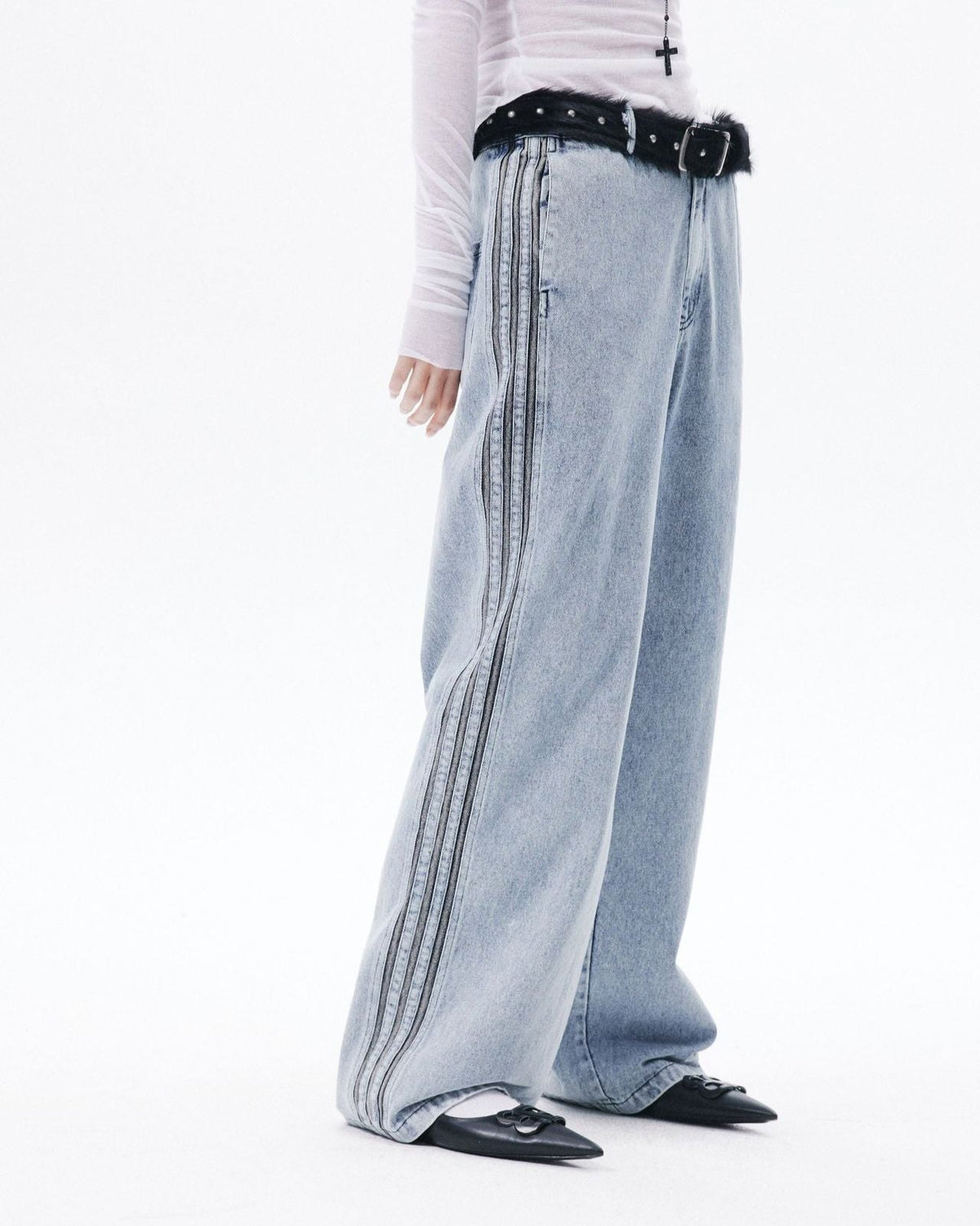 Retro versatile denim trousers