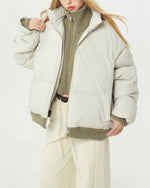 Retro contrast color simple cotton jacket