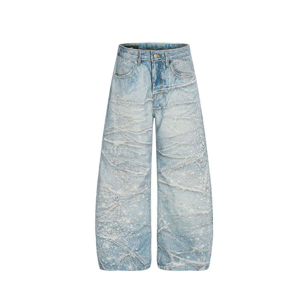 Designer-style denim trousers