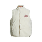 레트로 스타일 자수 레터링 두꺼운 조끼 (양면)