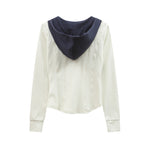 레트로 스포츠 컬러 블록 지퍼 긴팔