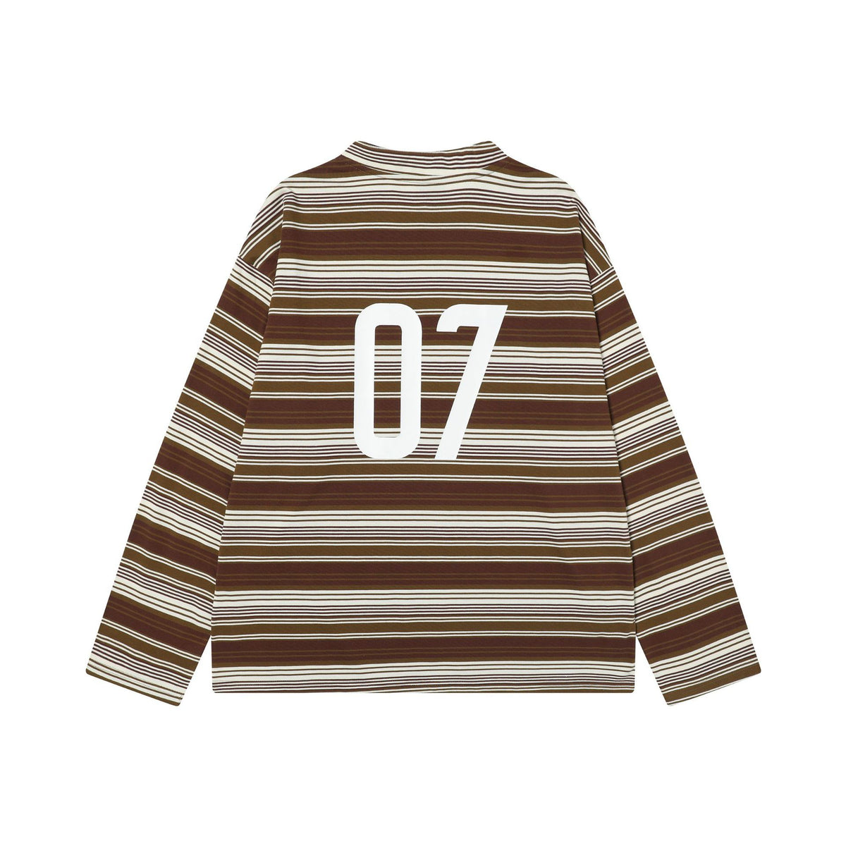 Retro print striped long sleeves