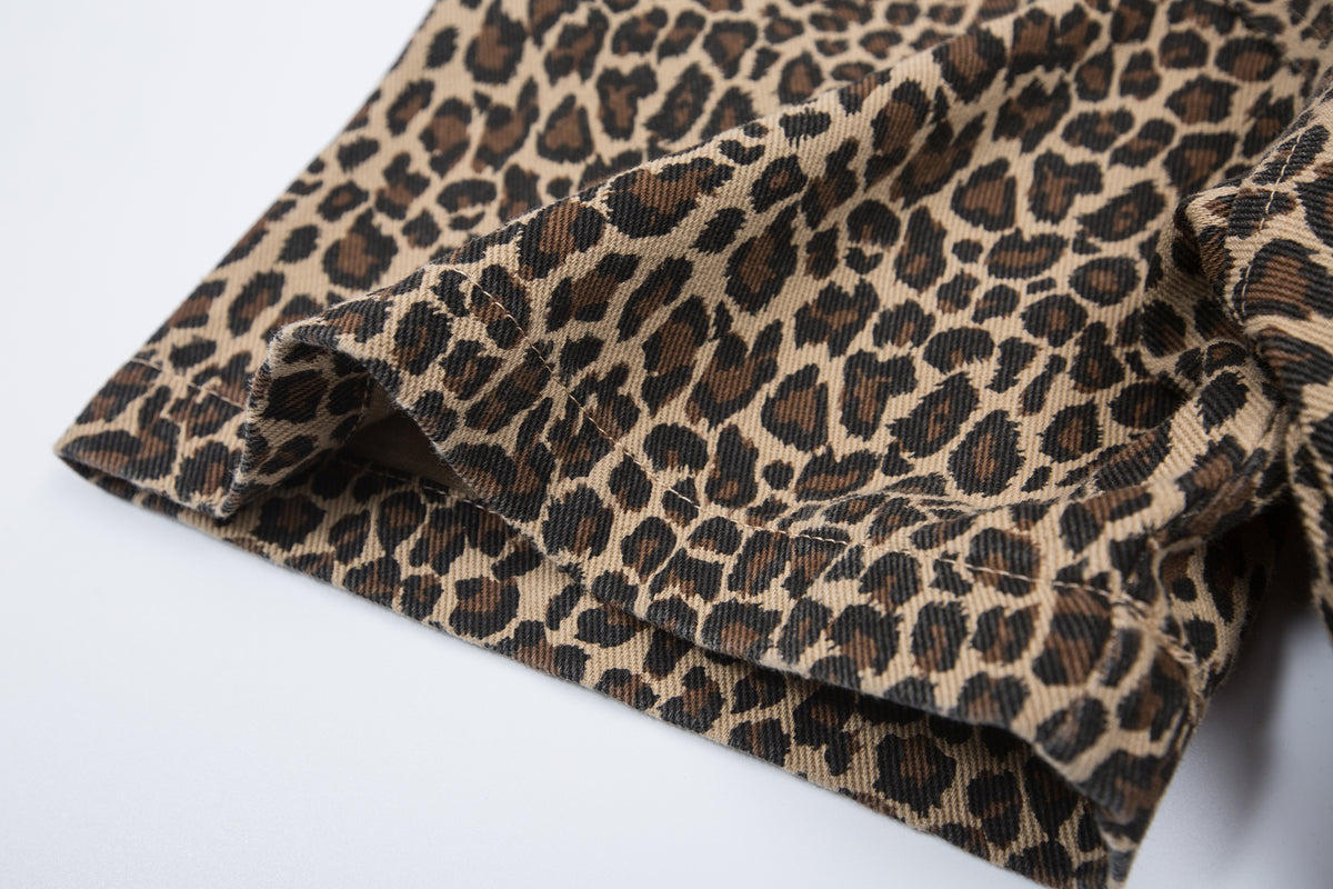 Cute leopard print short-sleeved shirt