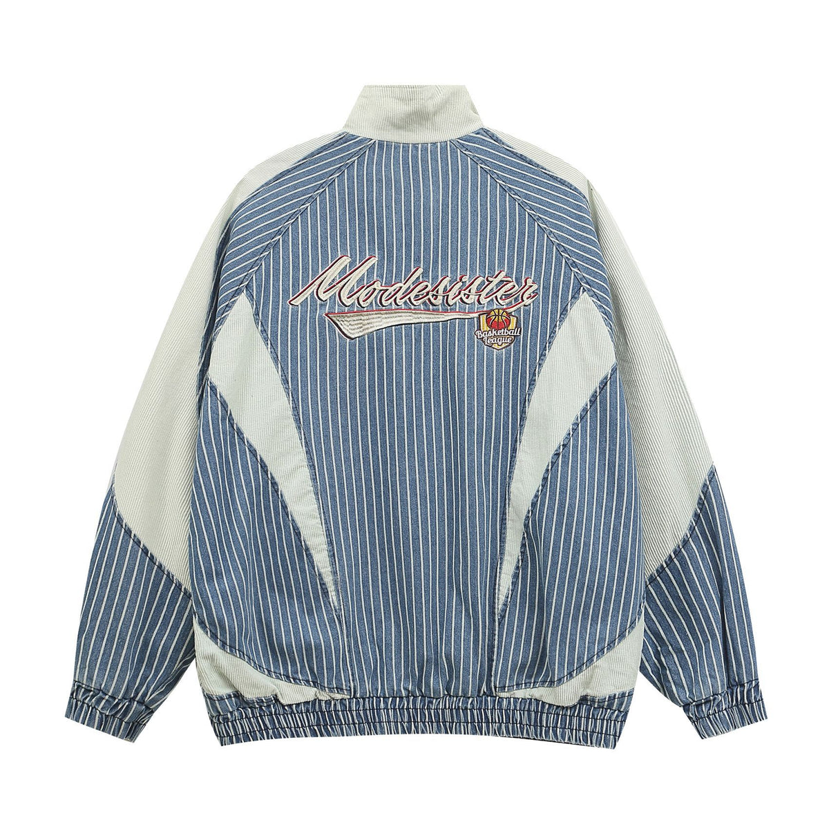 Retro denim patchwork jacket