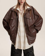 Retro motorcycle leather jacket