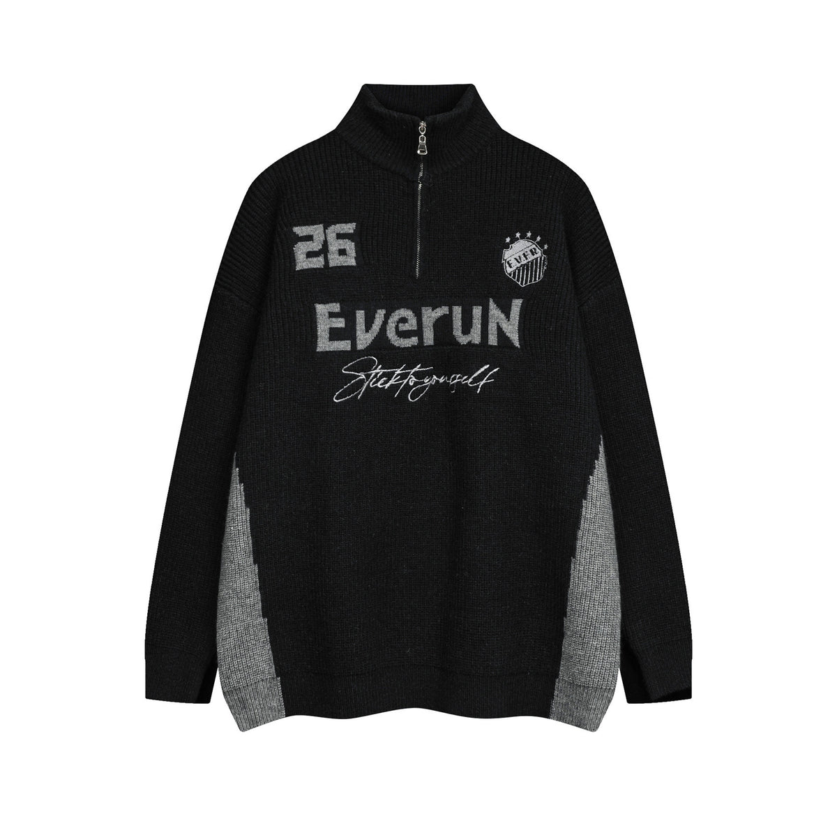 Retro letter turtleneck sweater