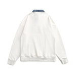 美式復古版拉鏈牛仔翻領衛衣