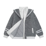 Retro fur patchwork cotton jacket