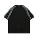 復古拼接撞色寬鬆短袖