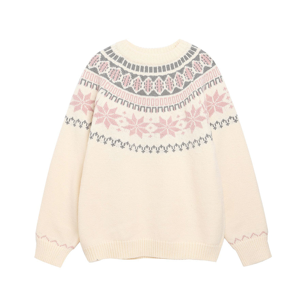 Vintage jacquard pullover sweater