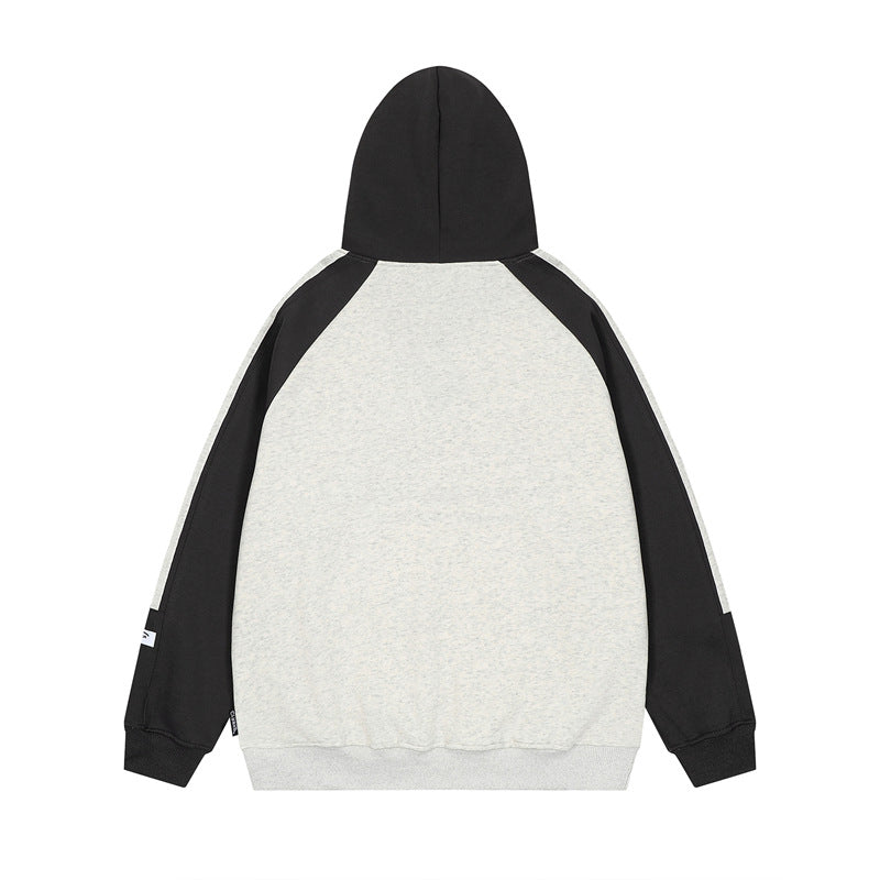 Retro contrast hooded sweatshirt