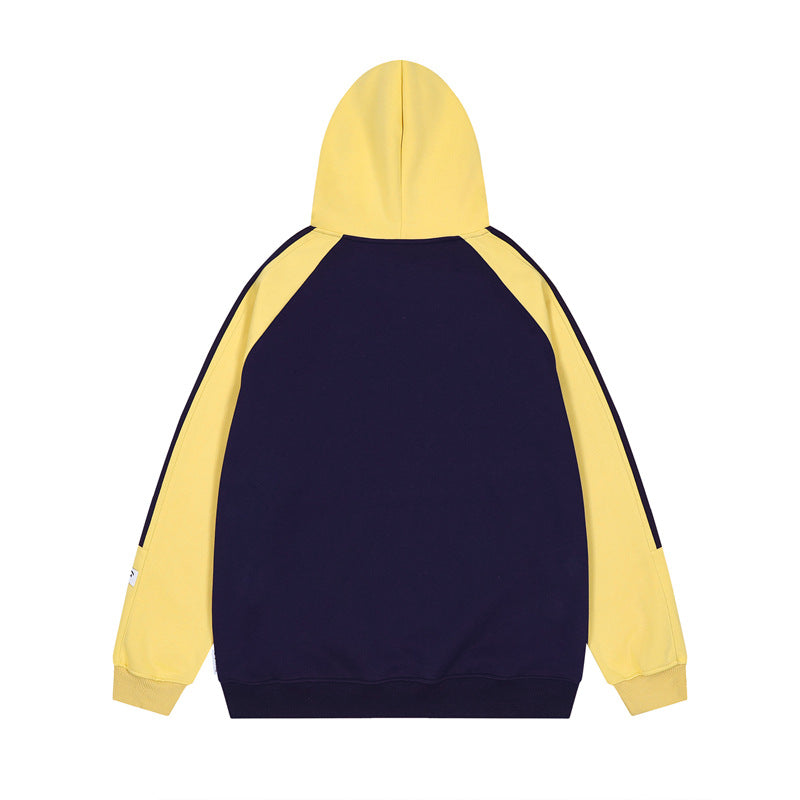 Retro contrast hooded sweatshirt