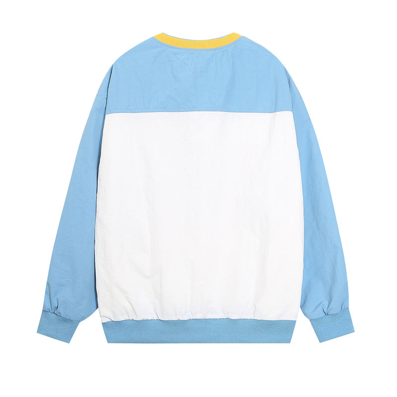 Retro contrasting crew neck sweatshirt