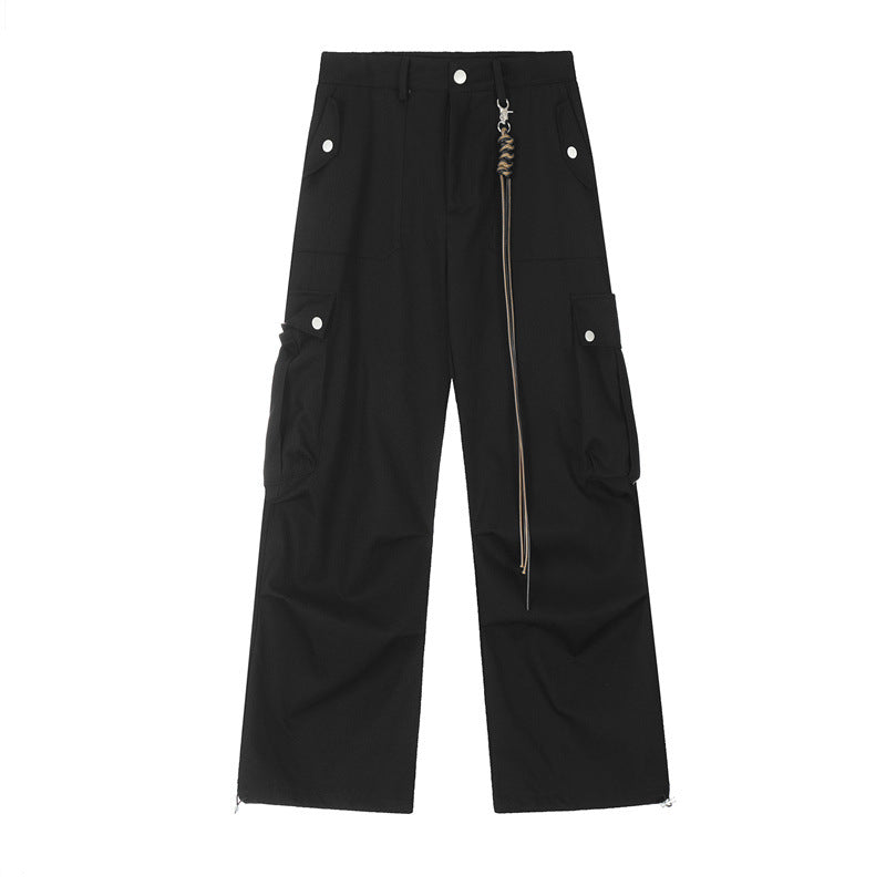 American style high waist retro cargo trousers