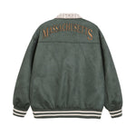 復古做舊撞色拼接夾克