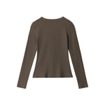 라운드넥, 슬림핏, 긴팔 상의 (여성용)