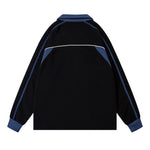 復古翻領拼接衛衣