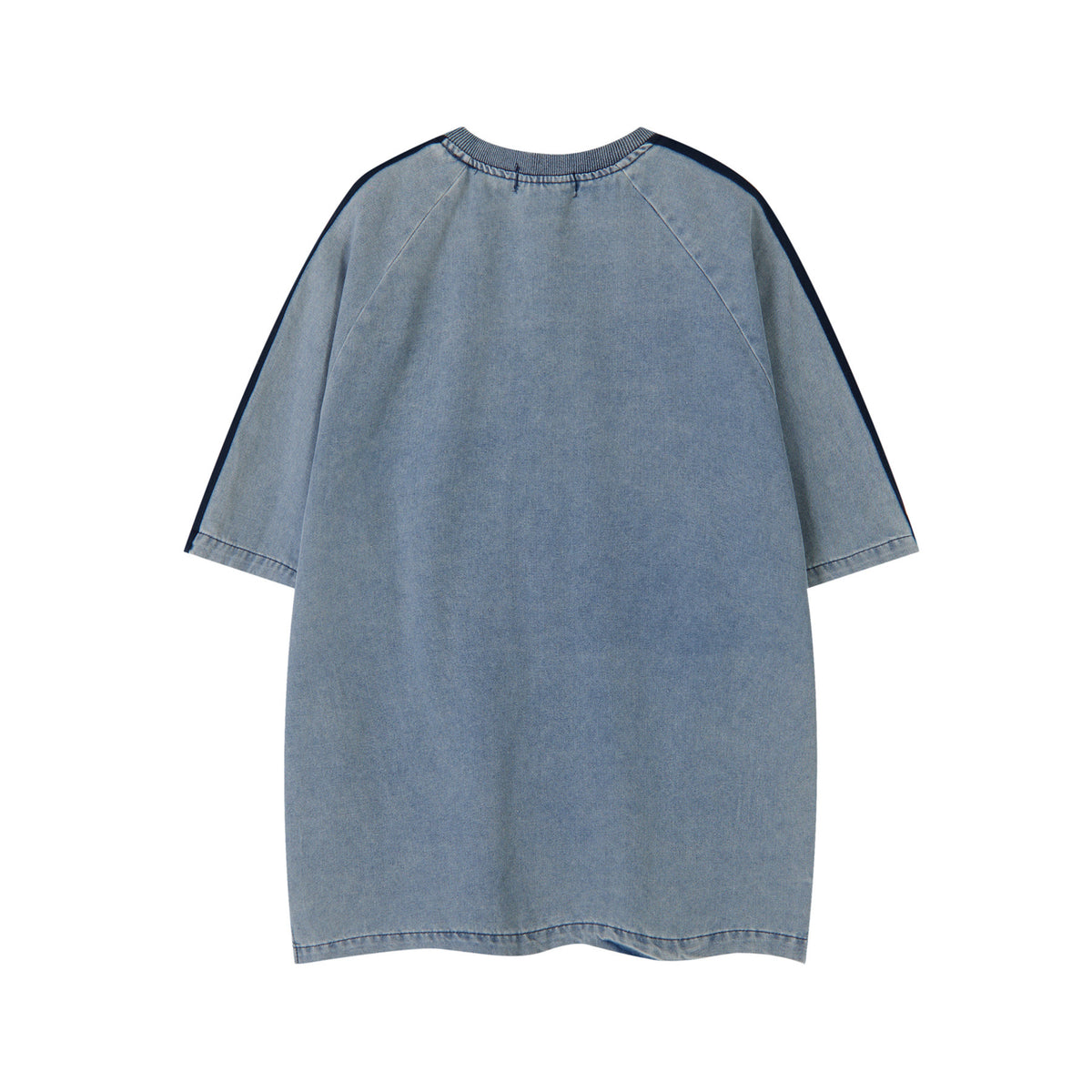 Washed denim short sleeves