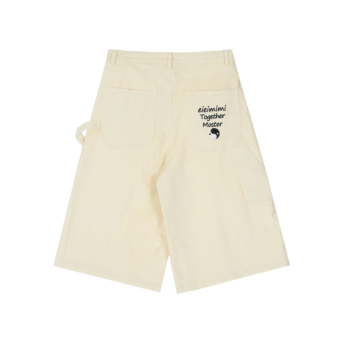 American retro corduroy midi shorts