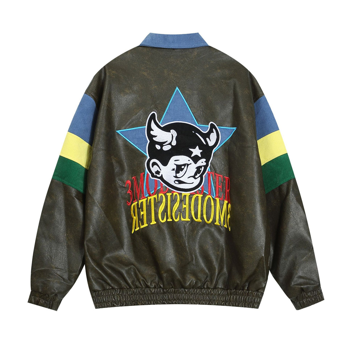 Fun cartoon embroidered lapel jacket 