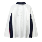 Retro sports contrast color long-sleeved jersey