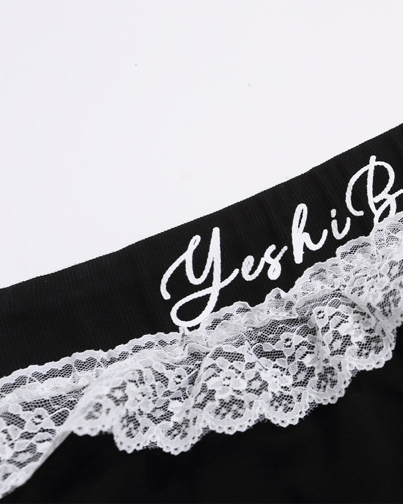 蕾絲花邊休閑短褲