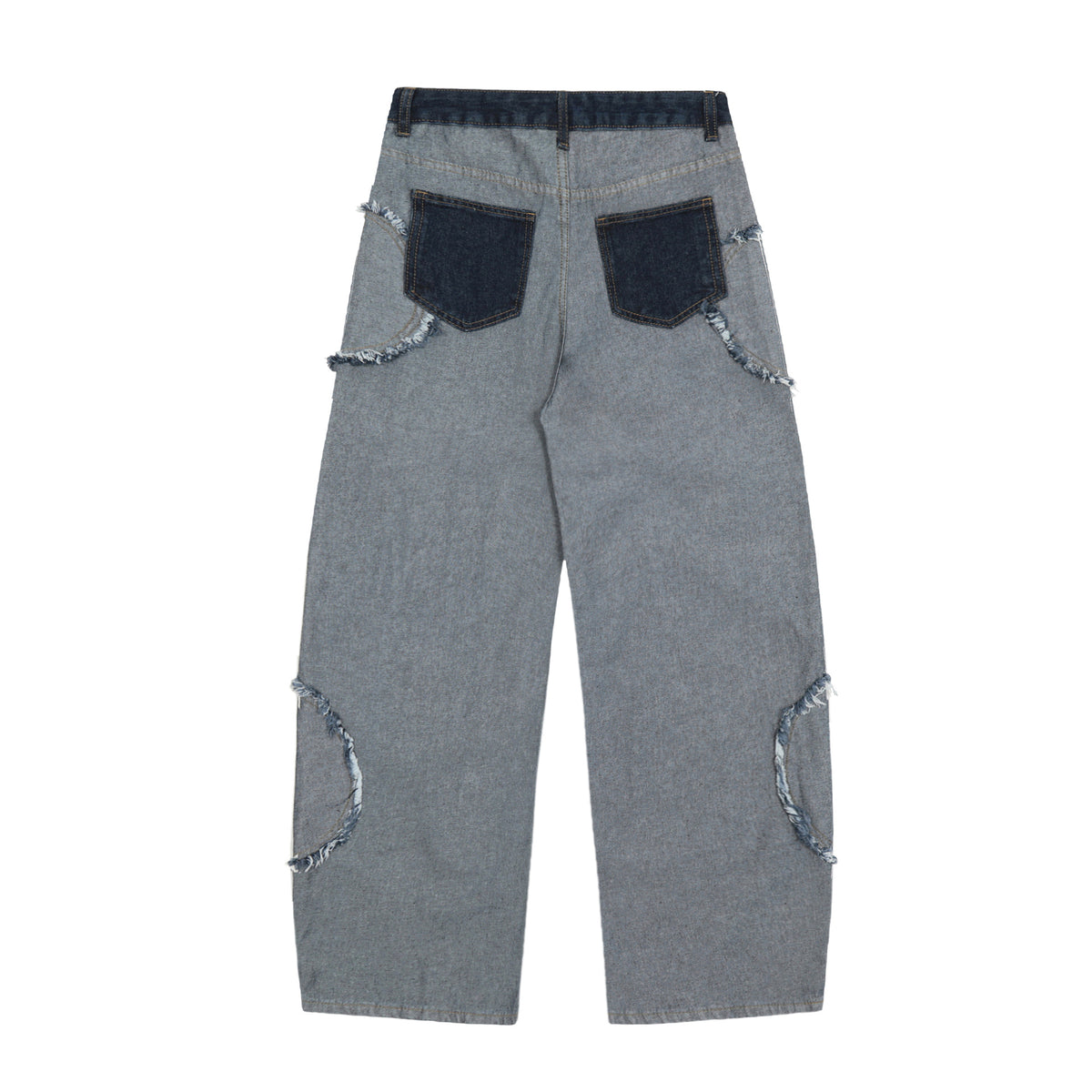 retro couple denim trousers