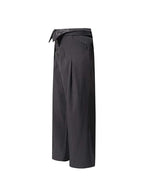 Embroidered striped trousers