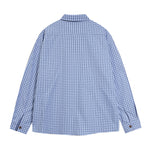 復古格子卡通刺綉襯衫