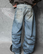 distressed wide-leg jeans
