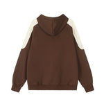 American retro contrast color hooded sweatshirt