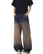 Heavy gradient denim trousers