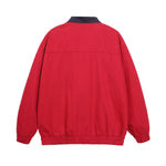 Contrast lapel work jacket