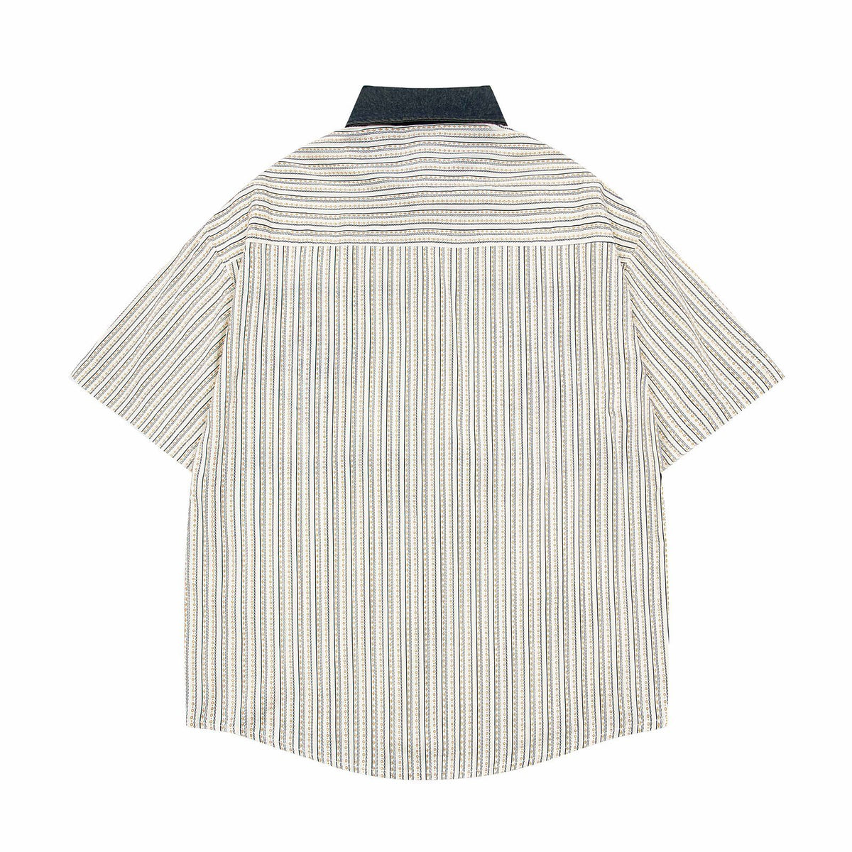 Fun Embroidered Striped Short Sleeve Shirt