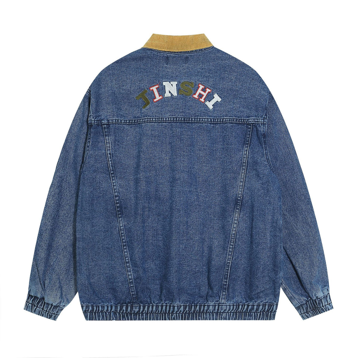 Vintage washed denim lapel jacket