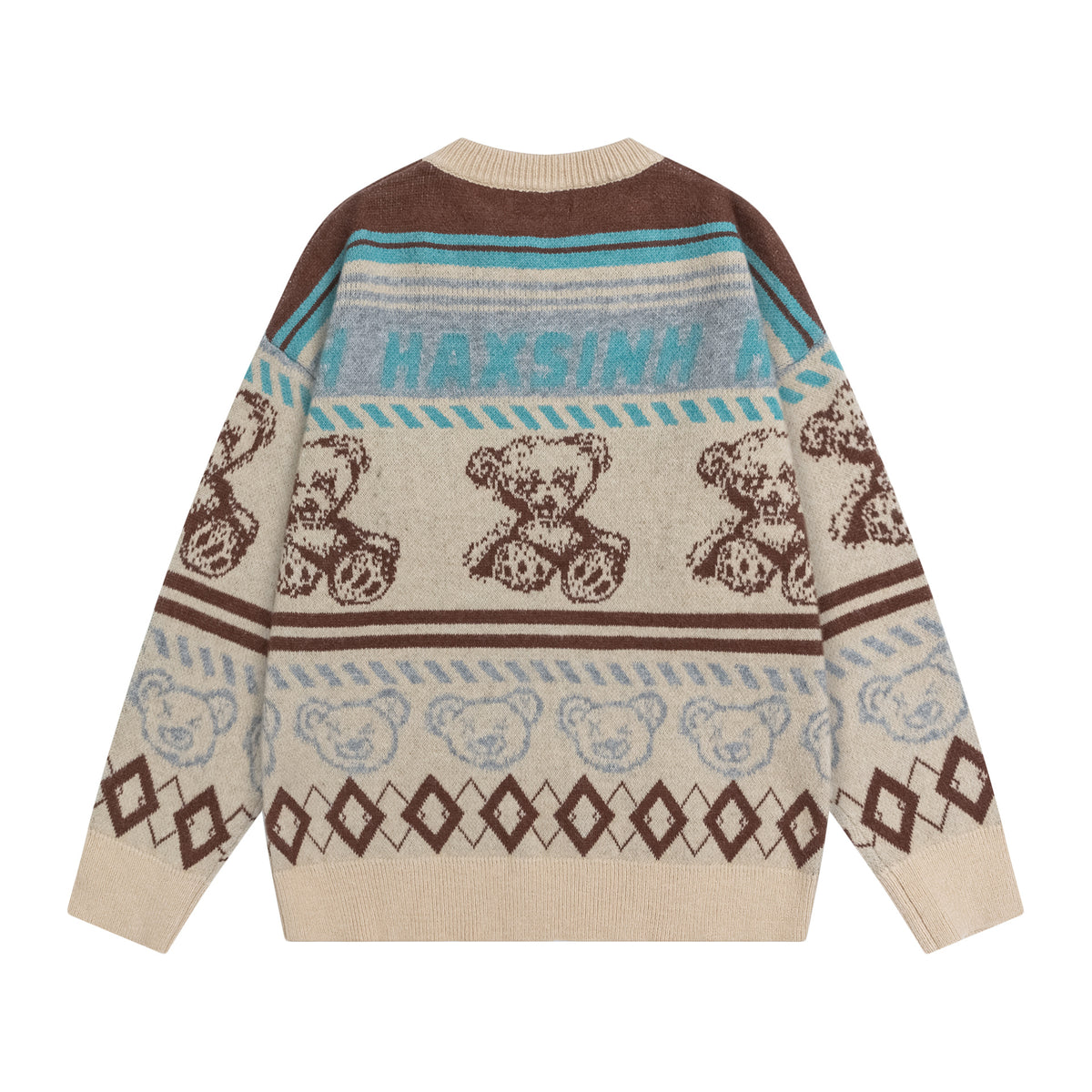 Retro crew neck pullover sweater