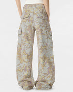 Wide-leg camouflage trousers