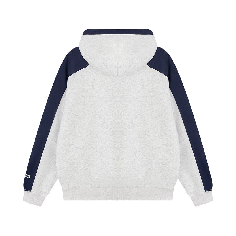 Retro contrast hooded sweatshirt