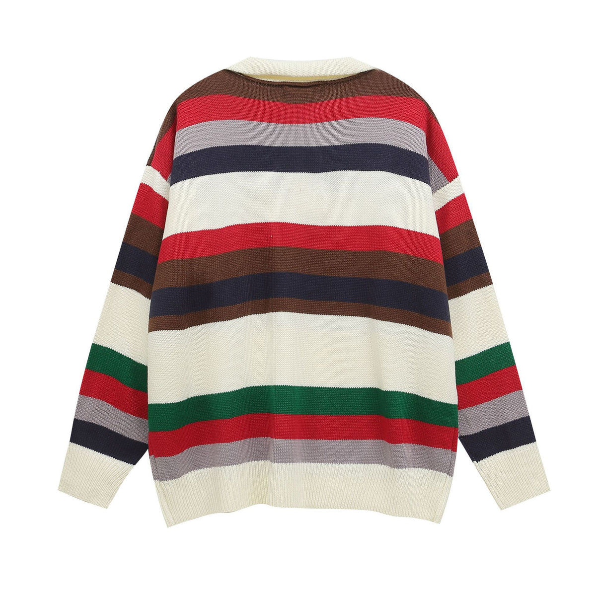 retro striped polo neck sweater