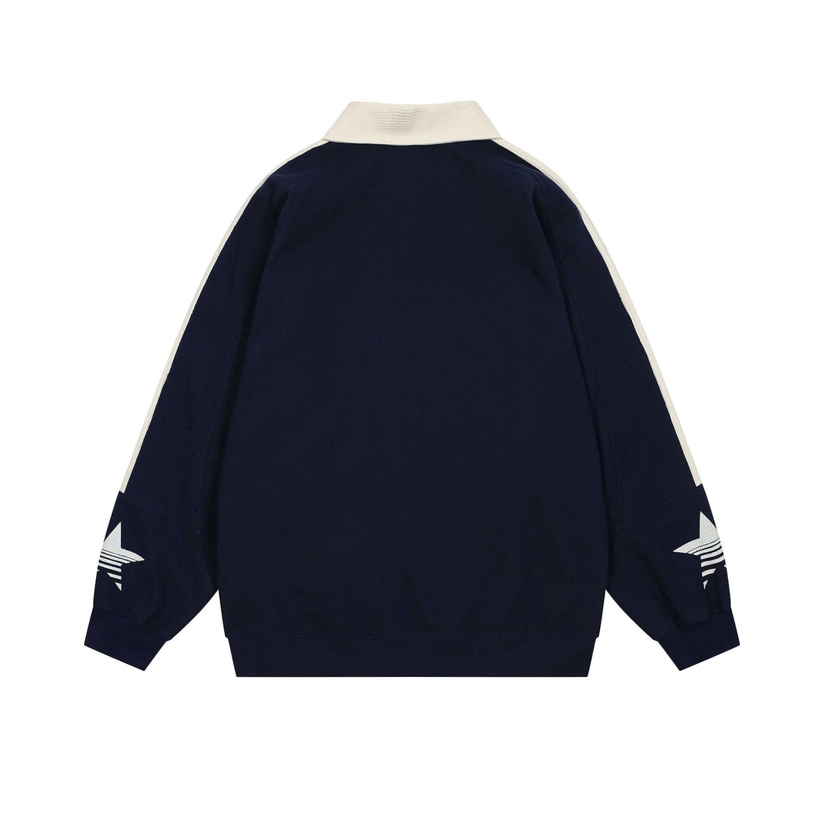 Retro polo collar sweatshirt