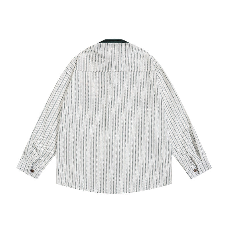 Retro contrast striped shirt